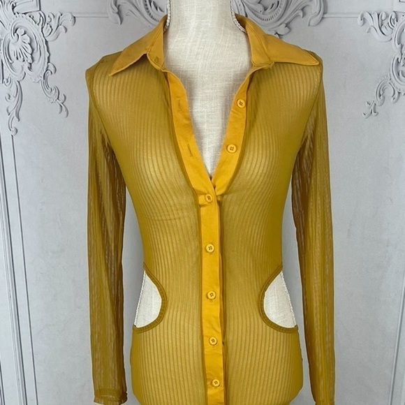 Cabo Casual Slim Fit See Through Cut-Out Long Sleeves Coverup Midi Dress. - Picture 11 of 11